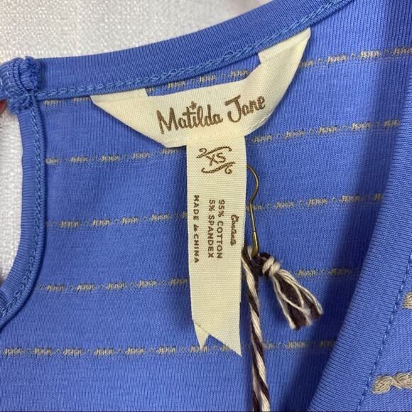 Matilda Jane Blue&Gray Stripe Exploration Dress Sz.XS NWT - Picture 8 of 16